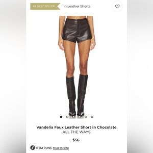 RECOLVE Vandelia Faux Brown Leather Short in Chocolate
ALL THE WAYS. small
